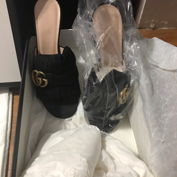 gucci women's marmont mid heel slide sandals